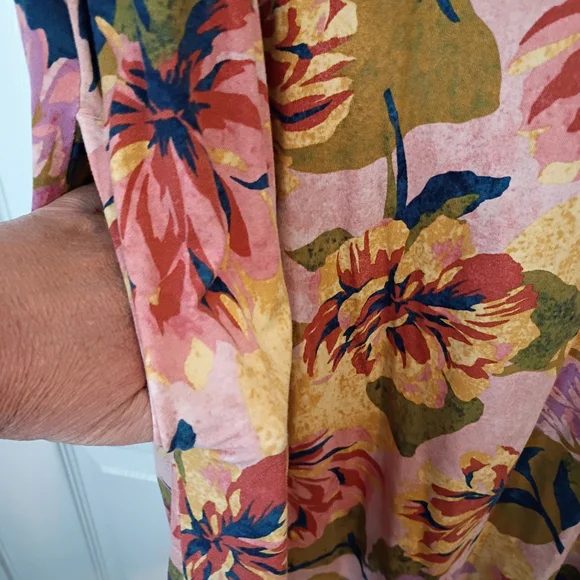 Terra & Sky Multicolor Floral Swing Dress - Picture 3 of 4